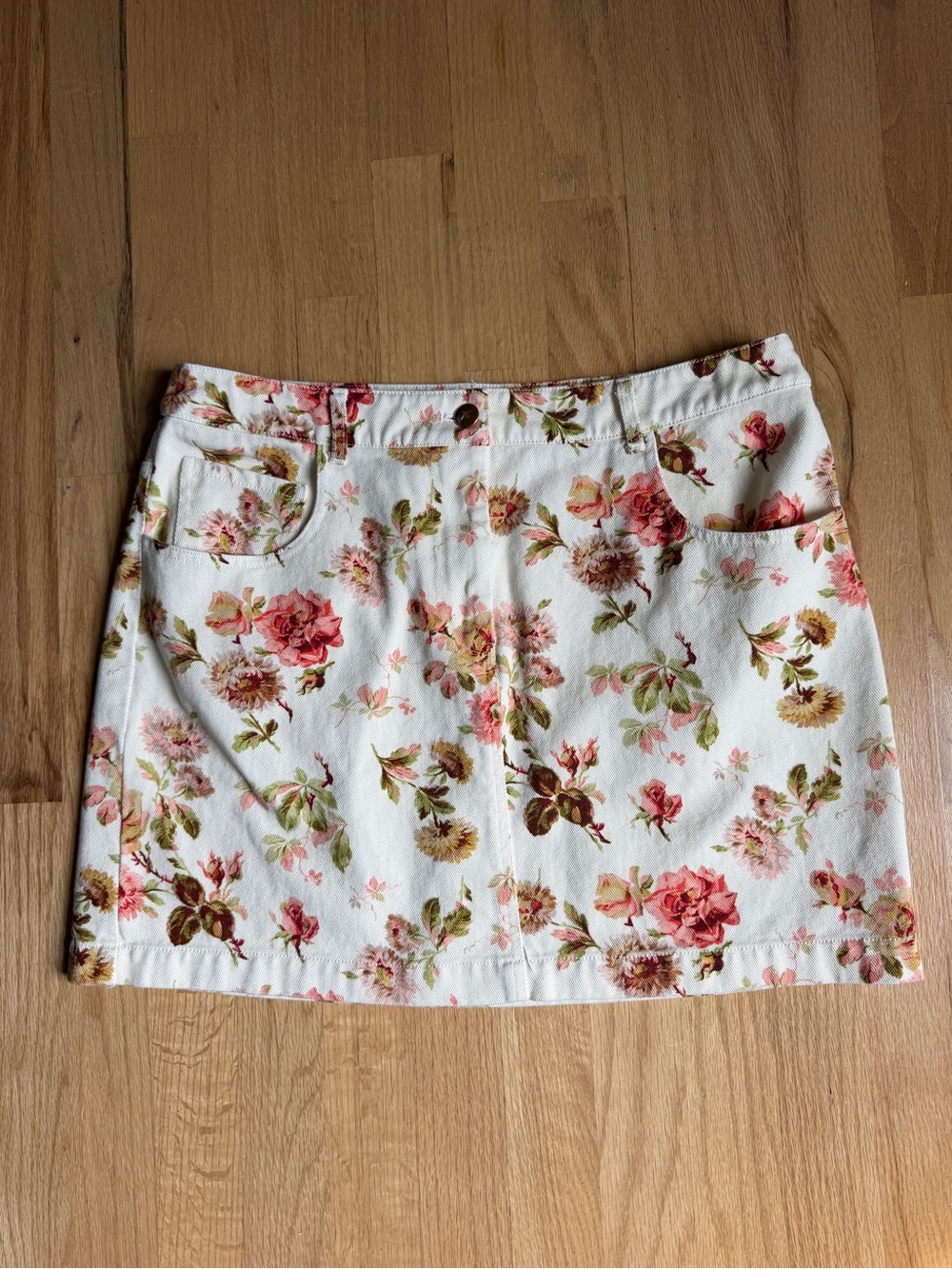 Tuckernuck Floral Demin Mini Skirt Pippa Skirt Size Large